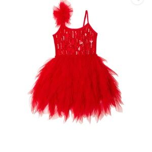 Red Tutu Du Monde Dress with Bow size 12-18 months